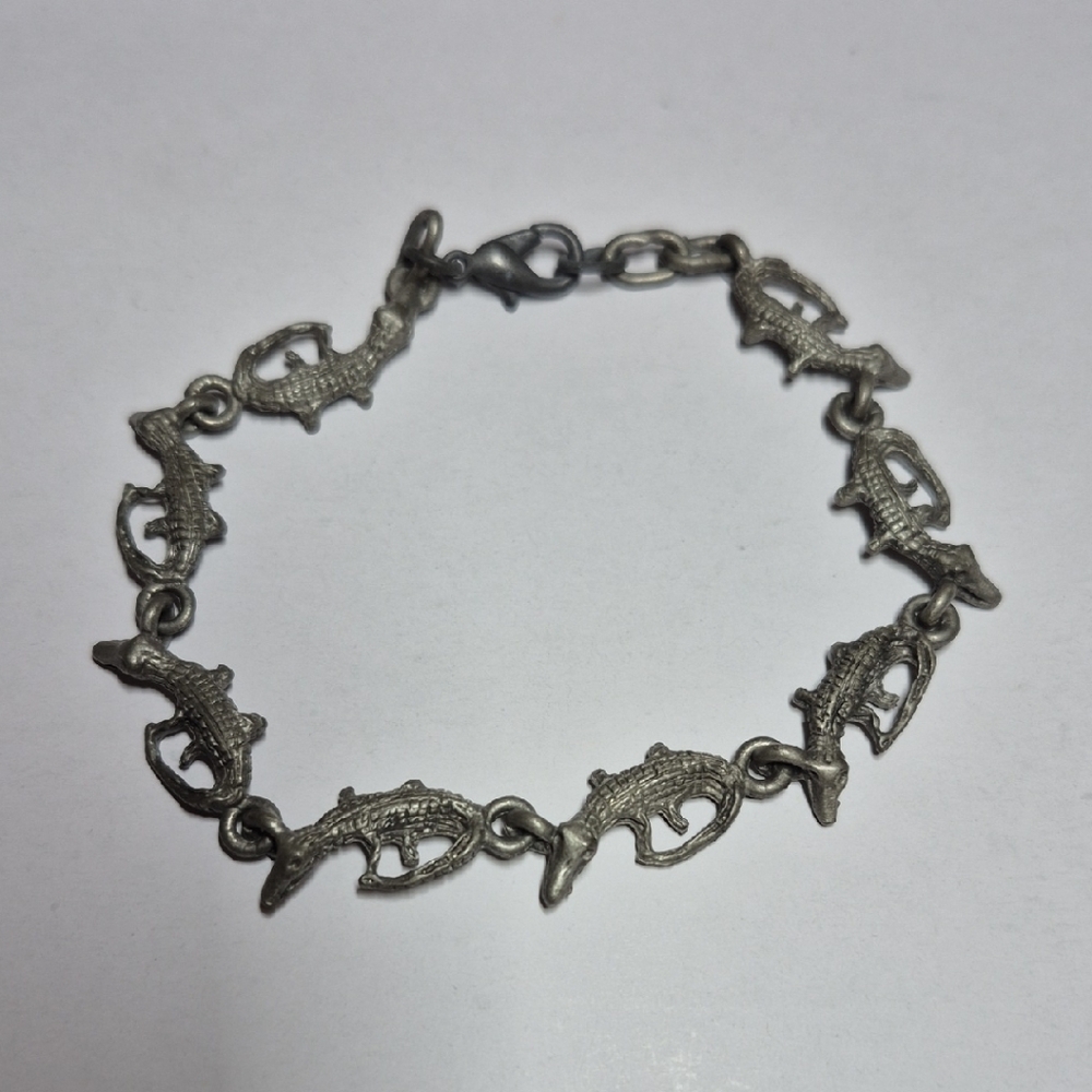 Pewter Alligator Bracelet